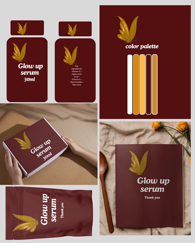 elegant boutique logo, brand identity and packaging