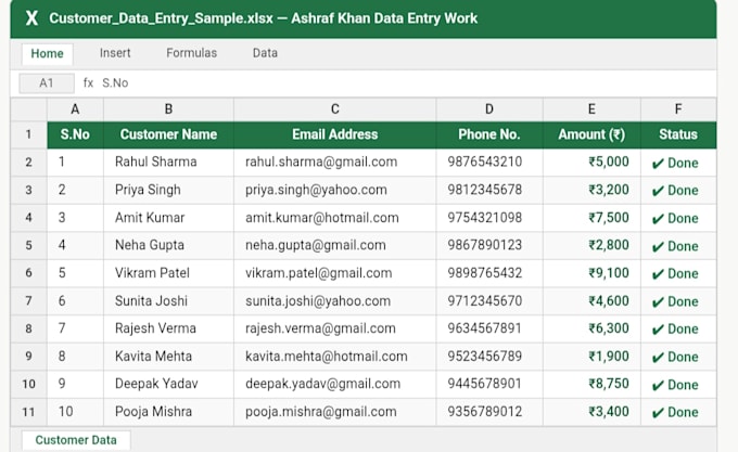 do fast and accurate data entry and excel work for you