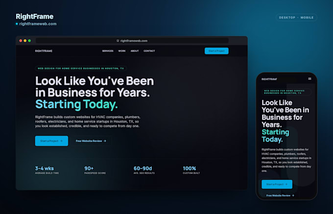 design a modern website for your service business or trade
