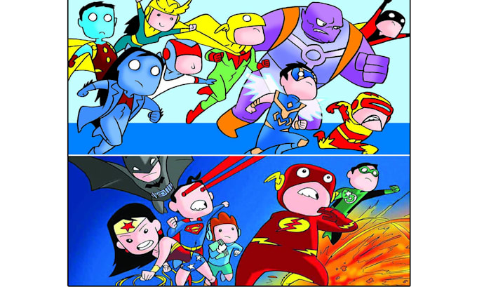 create cute superhero cartoon for you