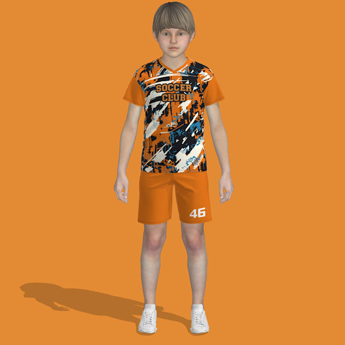 make 3d soccer uniform mockups and 3d animation in clo 3d