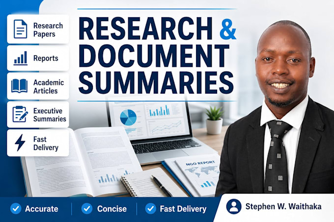 summarize research papers, reports and documents professionally