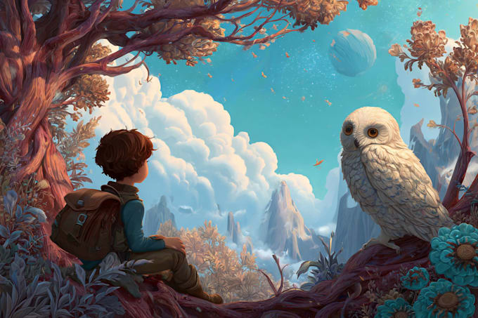 create magical children book cover illustrations