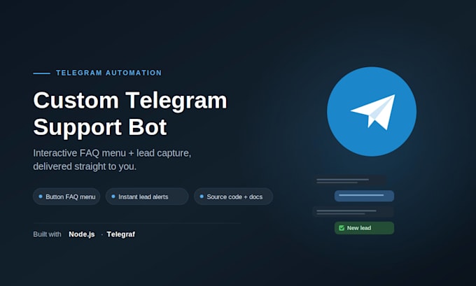 build a custom telegram support bot with faq menu and lead capture