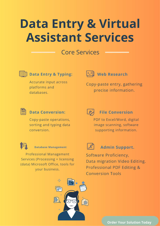 be your professional virtual and data entry assistant