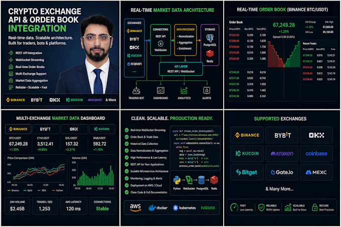 integrate crypto exchange order books and market data feeds