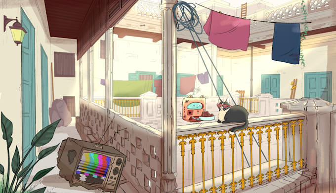 draw custom editorial illustrations or 2d loop