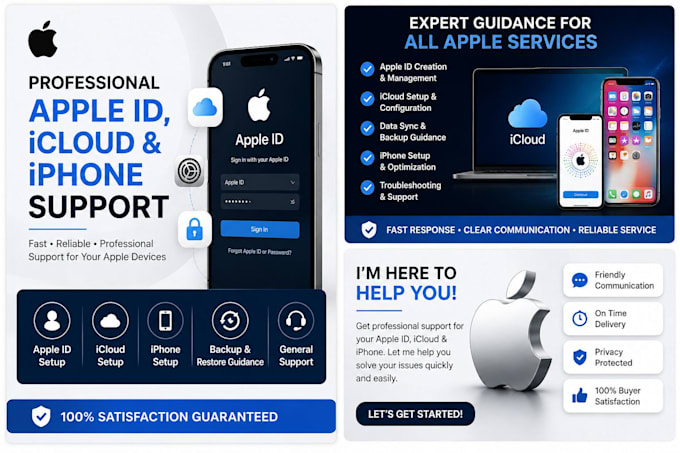 provide professional apple id, icloud, and iphone setup support