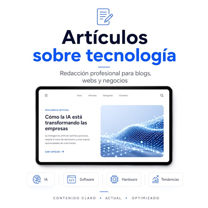 write technology articles in spanish or catalan
