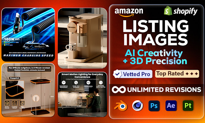 create amazon listing images with 3d product shots