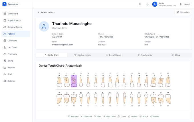 provide a complete saas dental clinic management system