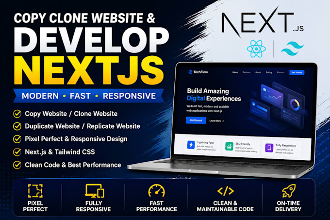copy clone website and develop nextjs website