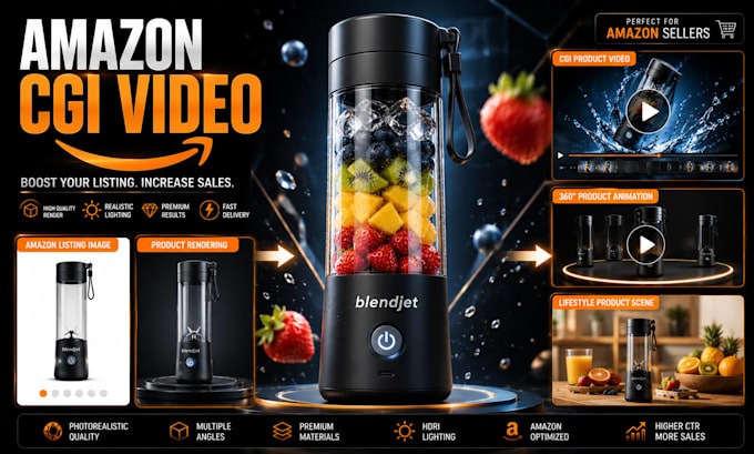 create amazon product animation cgi video and product rendering
