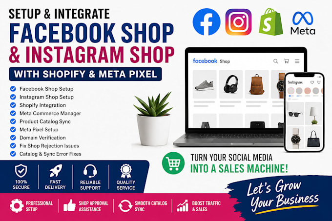 set up facebook shop and instagram shop or fix shop rejection