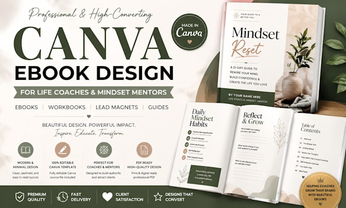 create canva ebook design for life coaches and mindset mentors
