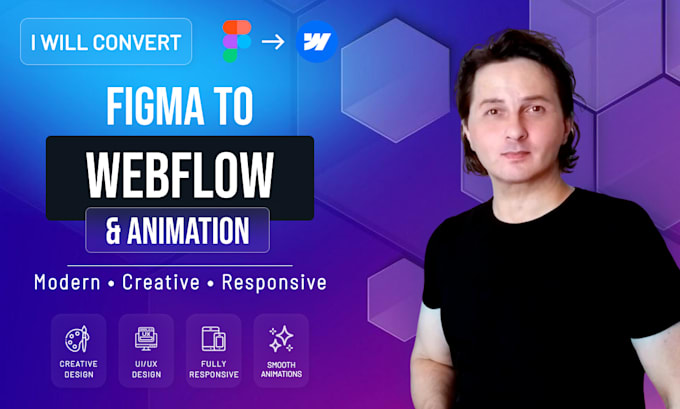 convert figma design into an animated webflow site