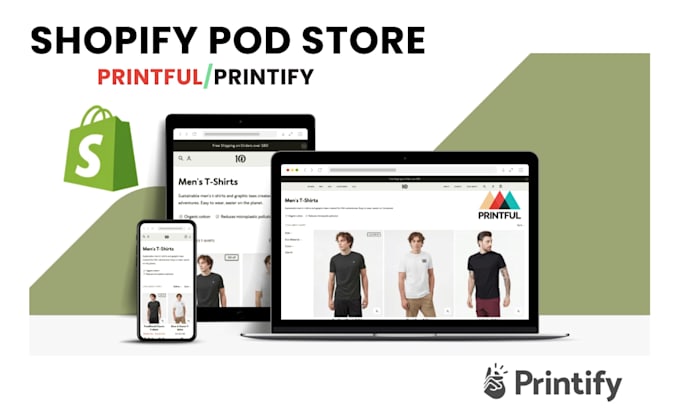 shopify print on demand store pod shopify store printify printful shopify setup