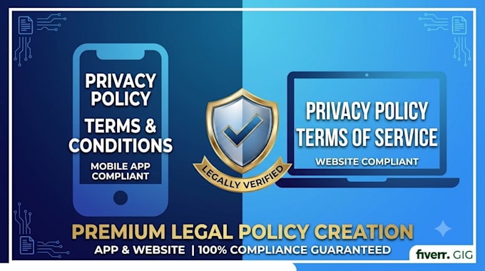 create privacy policy and terms and conditions for app and website