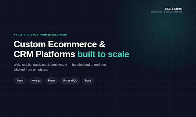 build a custom ecommerce or CRM platform with react node and flutter
