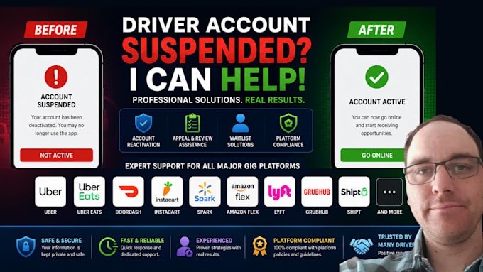 help with drivers suspended accounts, waitlist solution, accounts reactivation