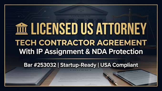 draft a tech independent contractor agreement with IP assignment USA