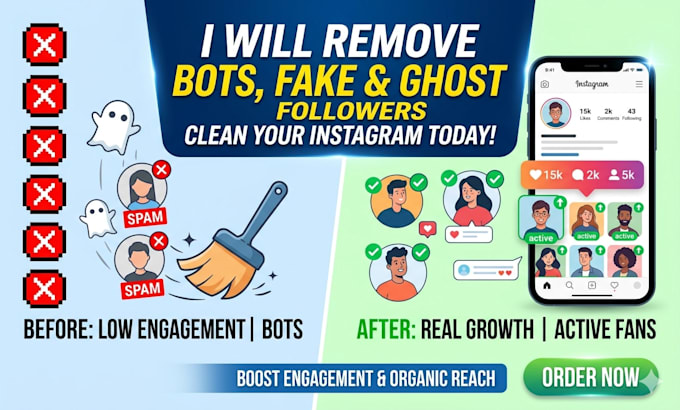 remove bots, fake and ghost followers from instagram