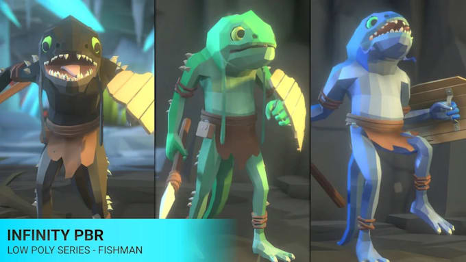 do 3d game assets low poly characters environment props for unity unreal engine
