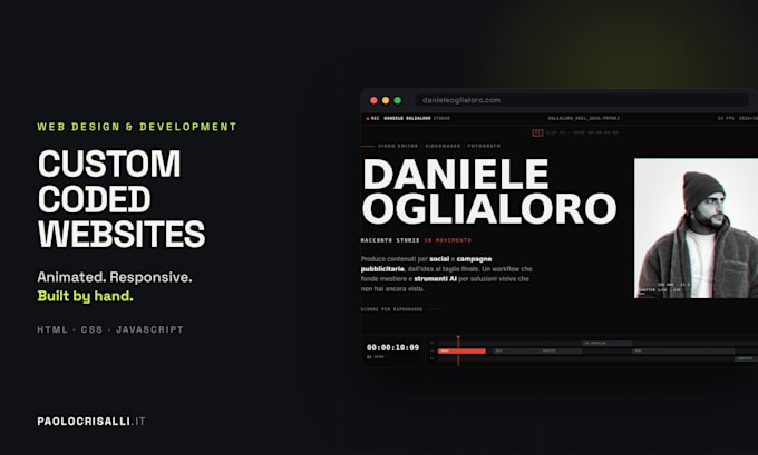 design and develop a creative animated portfolio website