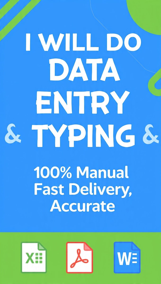do fast copy typing, data entry, pdf to word excel