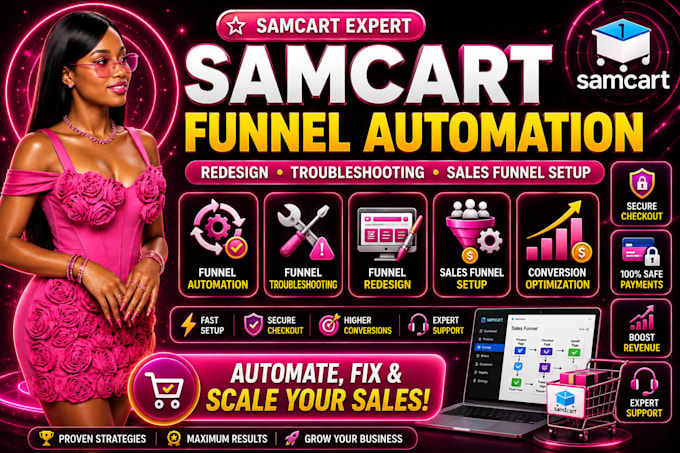 samcart funnel automation, funnel redesign, troubleshooting, sales funnel setup