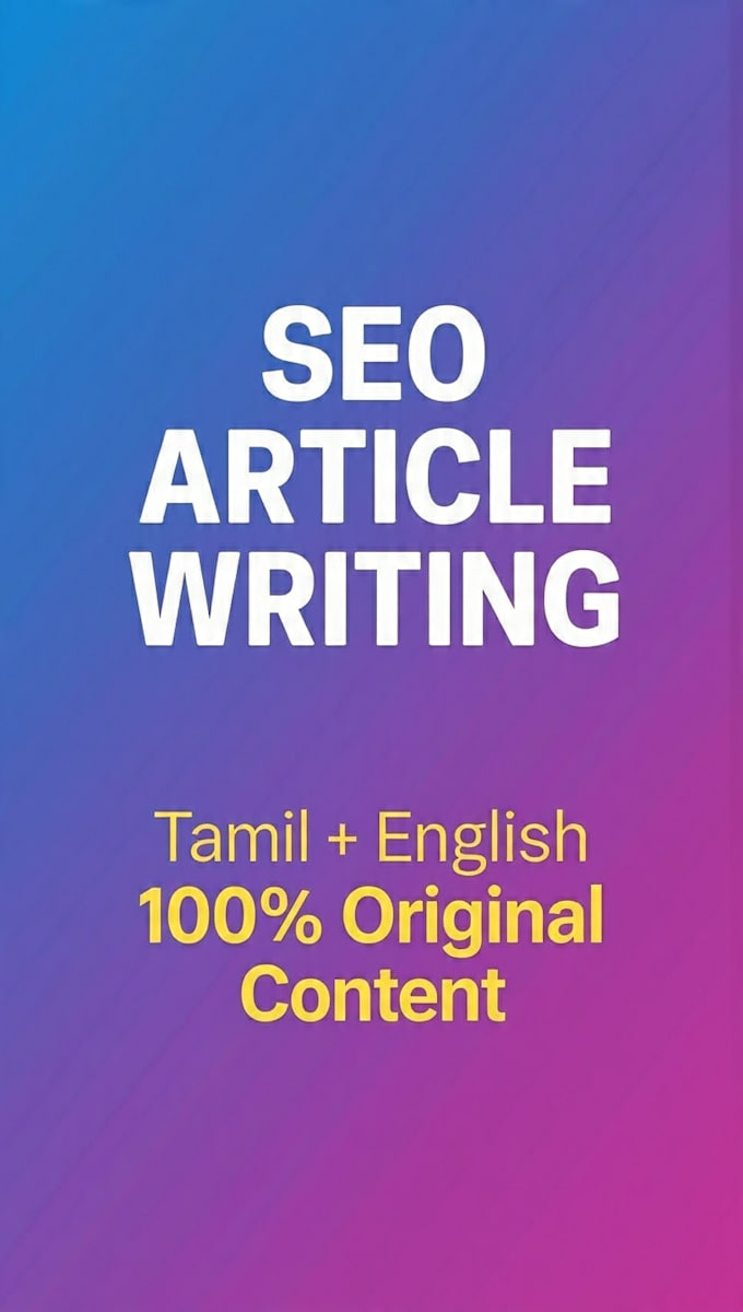 write SEO blog posts in tamil and english