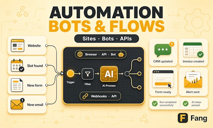 build website automation, booking alerts and workflow bots