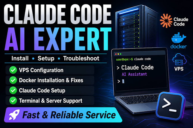 install troubleshoot claude code ai vps, docker terminal