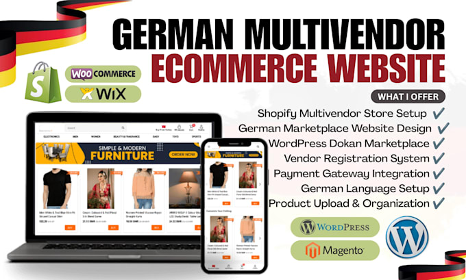 design german multivendor marketplace website shopify store wordpress