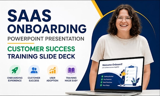 saas onboarding powerpoint presentation, customer success training slide deck