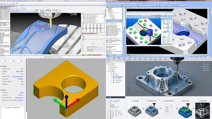 create cnc programming, cam toolpaths, and g code for machining parts