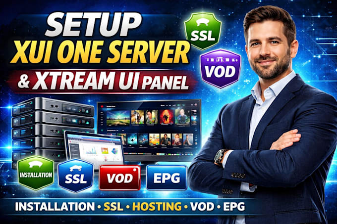 setup xui one server xtream ui panel installation SSL hosting vod and epg config