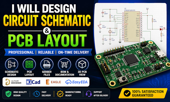 design professional pcb layout and circuit schematic
