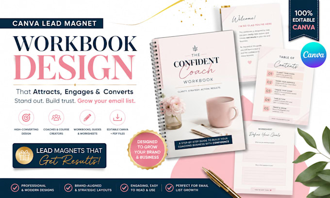 design canva lead magnet workbook PDF for coaches