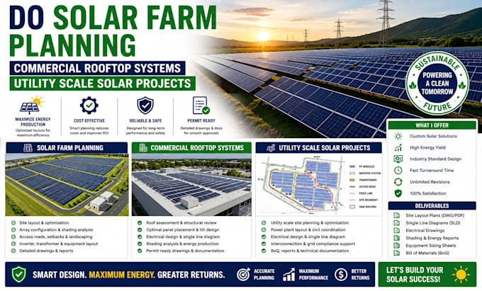 do solar farm planning commercial rooftop systems utility scale solar projects