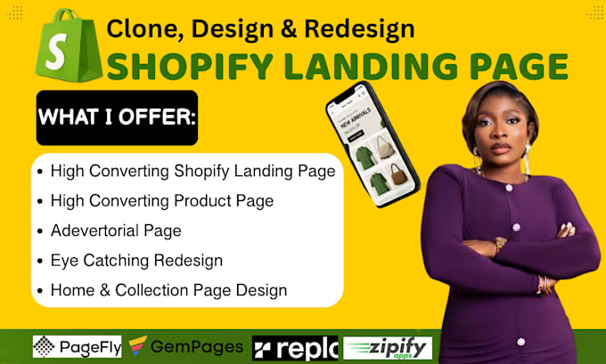 bulid shopify landing page using pagefly, gempages, replo, shopify product page