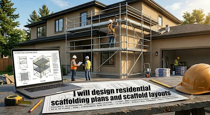 design residential scaffolding plans and scaffold layouts, shop drawings