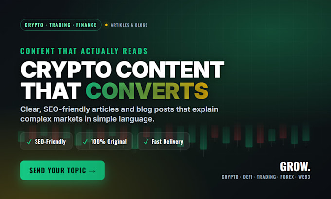 write crypto and trading articles and blog posts