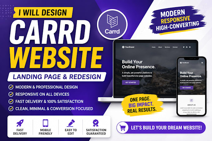 design carrd website, carrd landing page, or carrd co