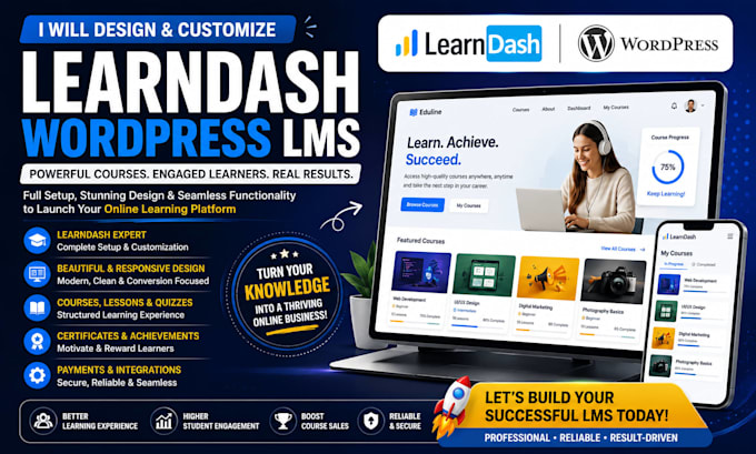 setup and customize your learndash lms wordpress elearning website