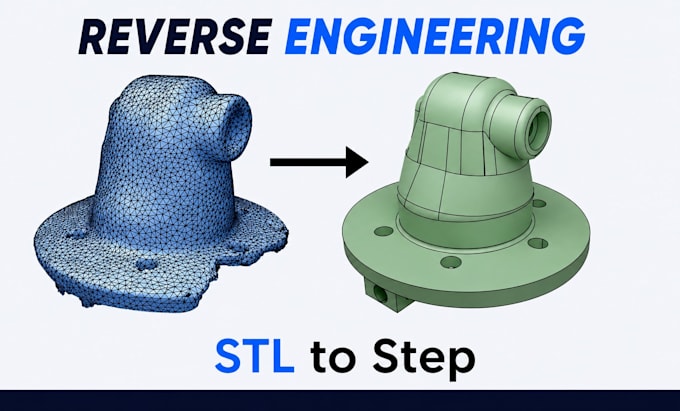 convert stl to step, repair mesh, fix stl, cnc design, technical drawings