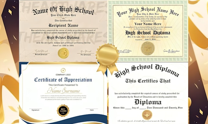 create professional editable certificate and diploma degree design in 24 hours