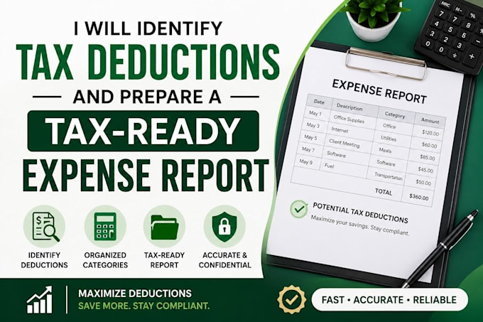 identify tax deductions and prepare tax ready expense report
