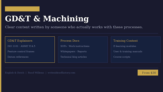 write clear technical content on gdt machining, and manufacturing