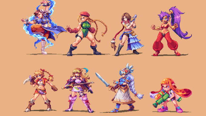 pixel art animation, 2d sprite sheet nsfw pixel art pixel art character game art